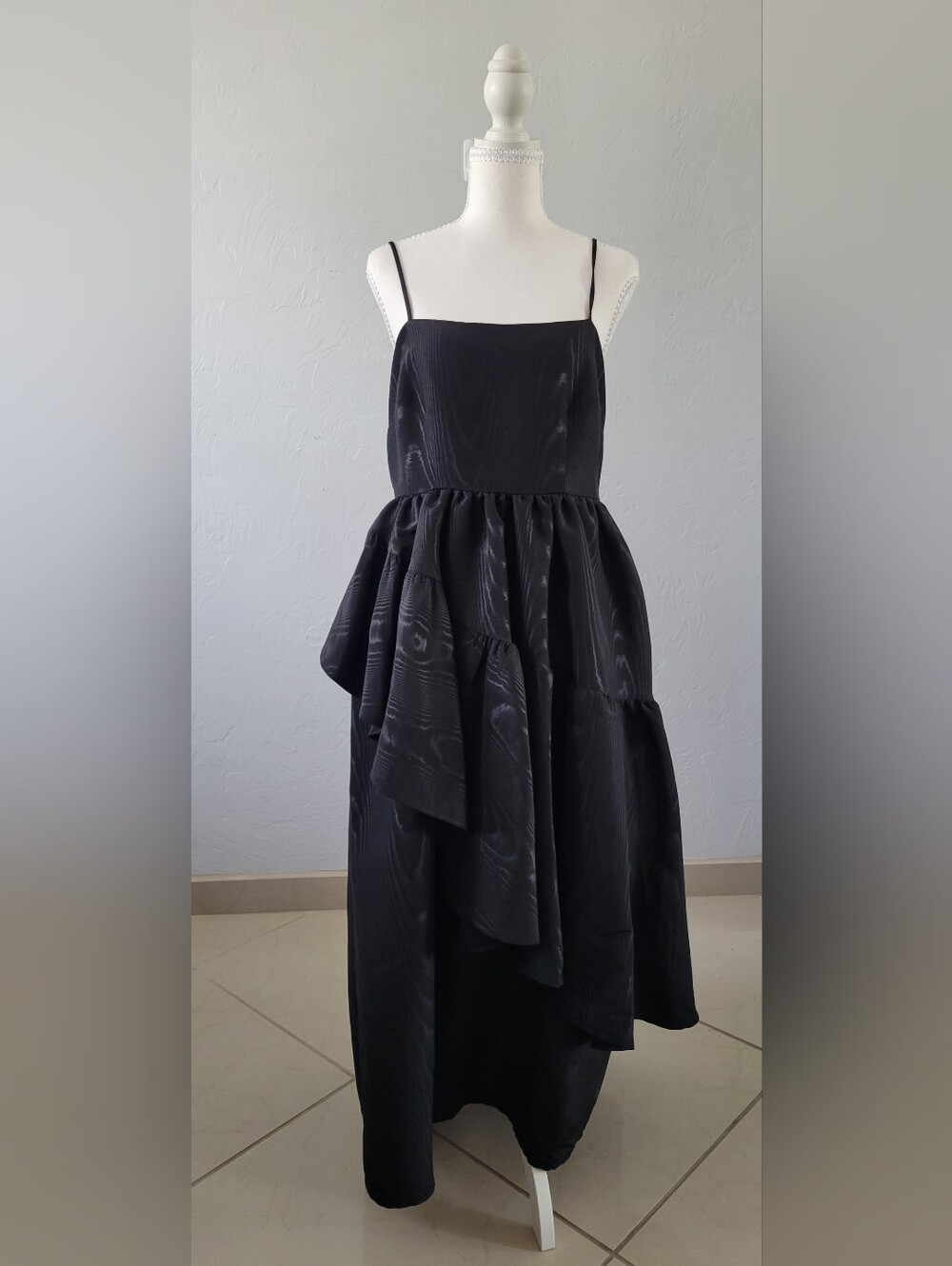 Kate Spade Tiered Maxi S Winter Autumn Wedding Guest Little Black Cocktail Dress - Picture 2 of 11